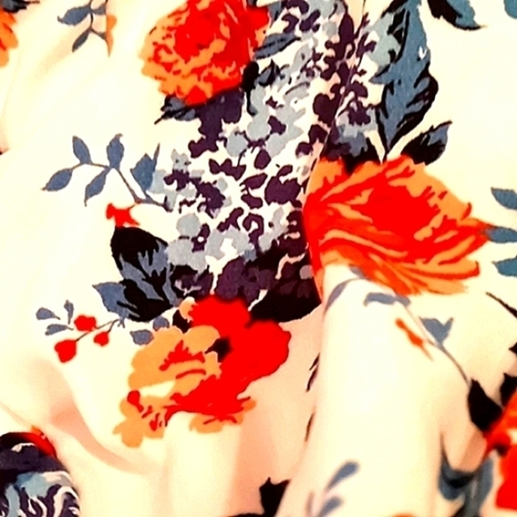 Bobbie Brooks LG Short Sleeve Pink White Floral Empire Waist Fit&Flare Dress - Picture 5 of 6